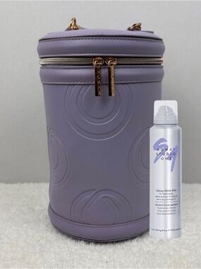 🆕Bundle-Purple Cylinder Bag with Silver Tube with a glossy shine mist